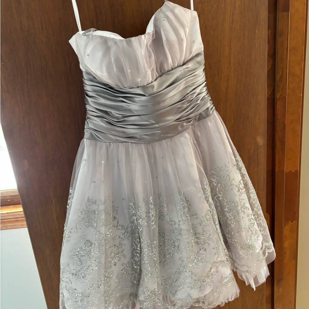 Morgan & Co. Silver and White Mini Dress